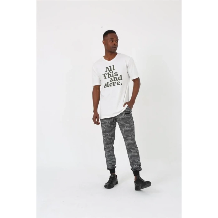 Moda Erkek Pamuk Alt Eşofman Gri