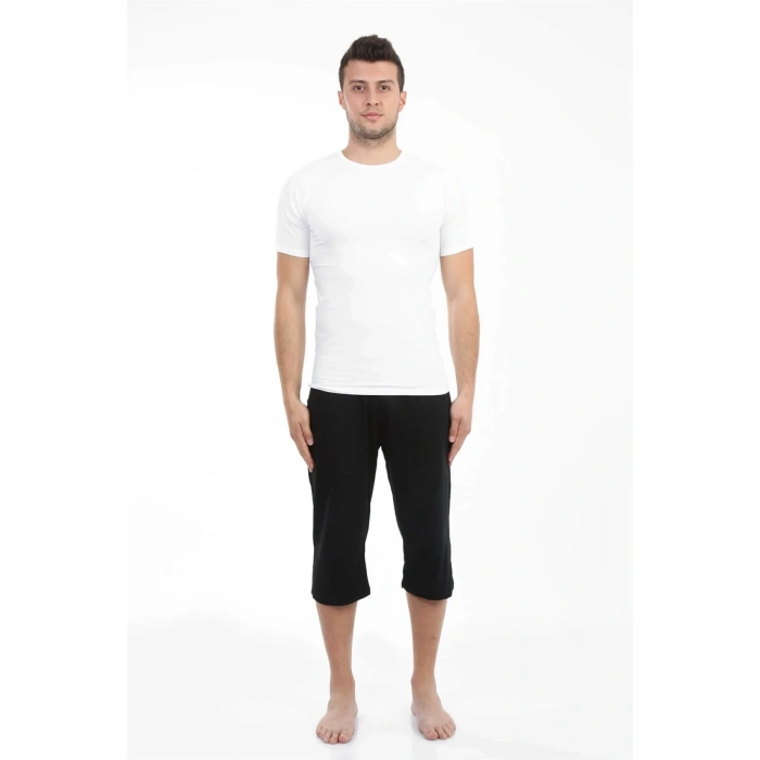 Moda Erkek Pamuk Kapri Siyah