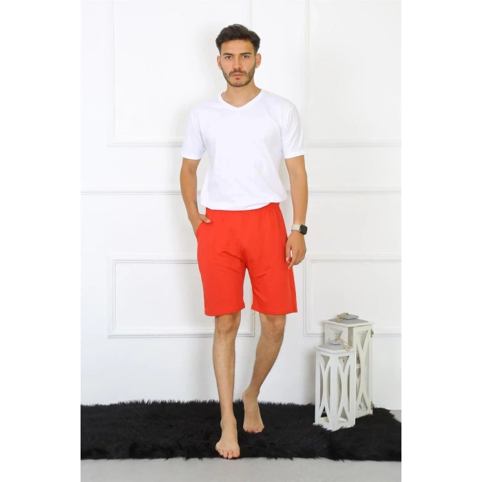 Moda Erkek Pamuk Kırmızı Şort