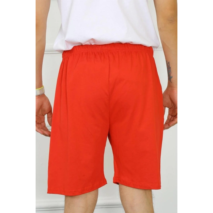 Moda Erkek Pamuk Kırmızı Şort