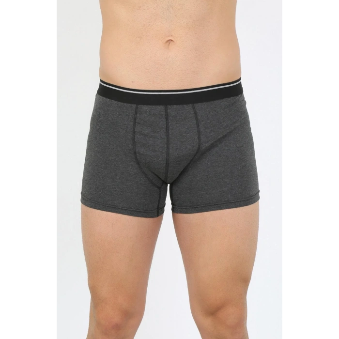 Moda Erkek Pamuk Likralı Boxer Antrasit