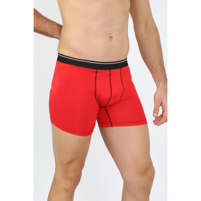 Moda Erkek Pamuk Likralı Boxer Kırmızı