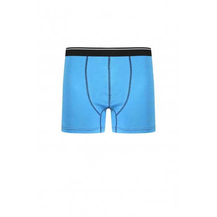 Moda Erkek Pamuk Likralı Boxer Mavi