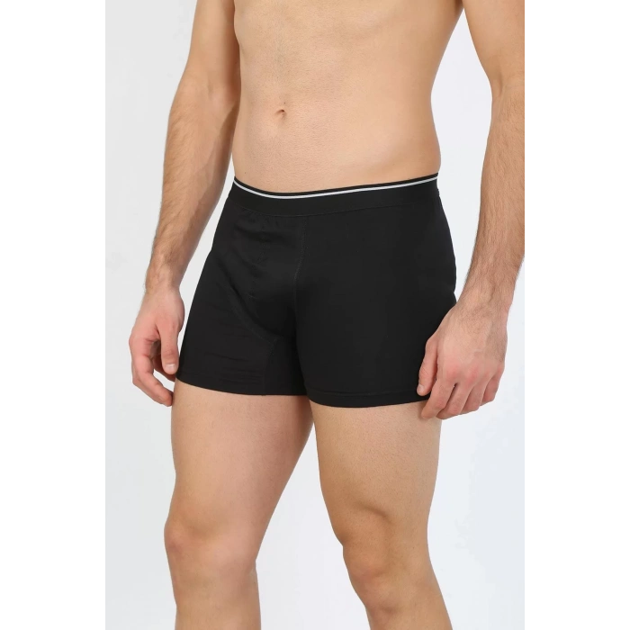 Moda Erkek Pamuk Likralı Boxer Siyah