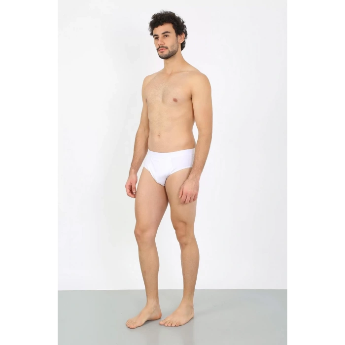 Moda Erkek Pamuk Likralı Slip Beyaz