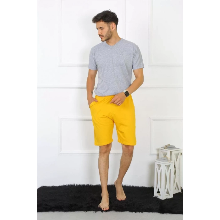 Moda Erkek Pamuk Sarı Şort