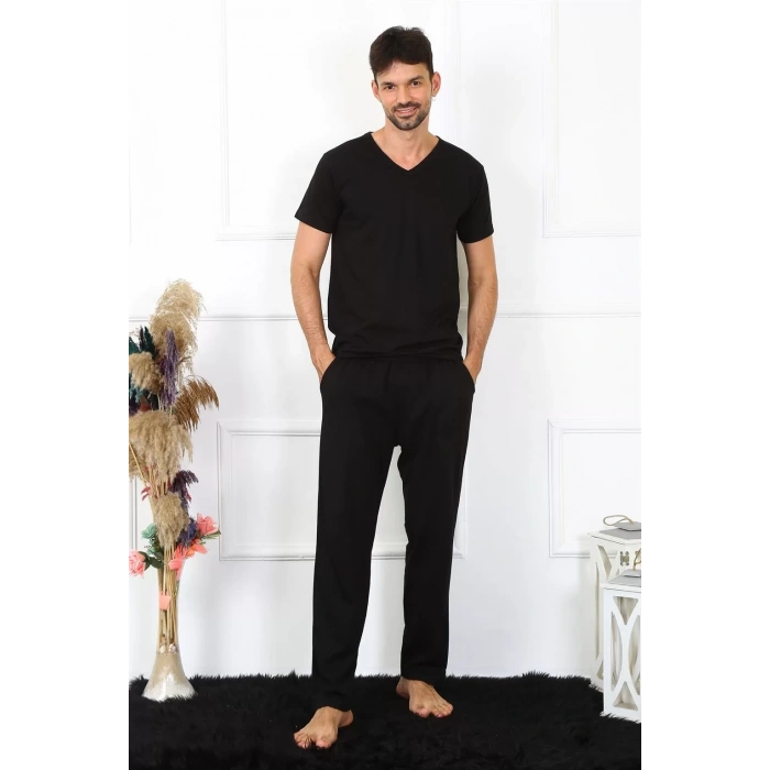 Moda Erkek Pamuk Siyah Tek Alt Pijama