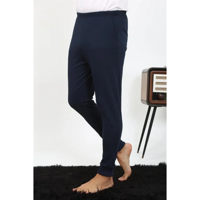 Moda Erkek Pamuk Tek Alt Pijama Lacivert
