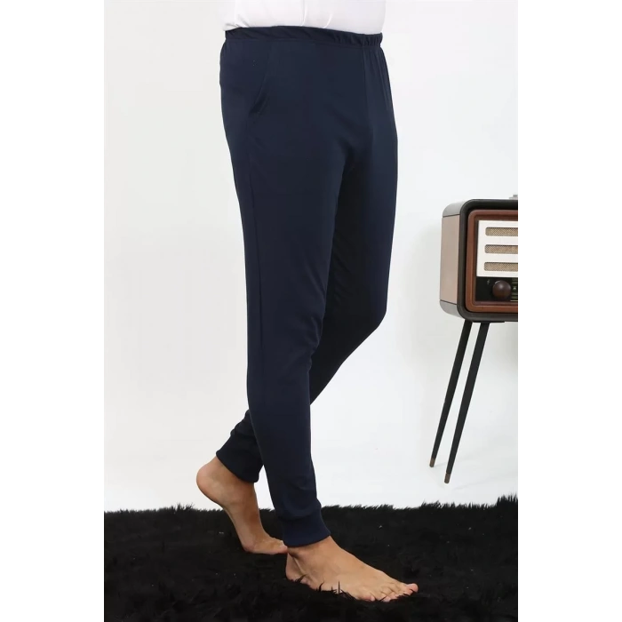 Moda Erkek Pamuk Tek Alt Pijama Lacivert