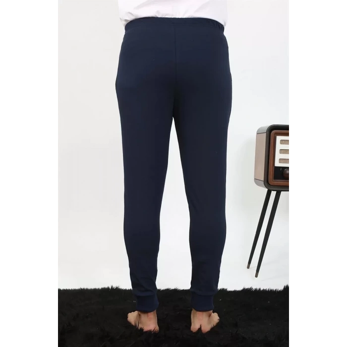 Moda Erkek Pamuk Tek Alt Pijama Lacivert