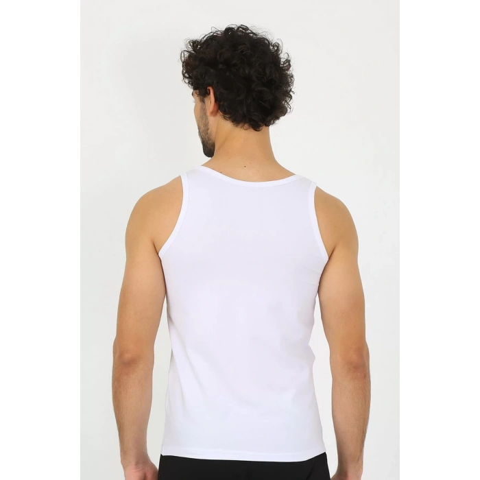 Moda Erkek Penye Beyaz Atlet