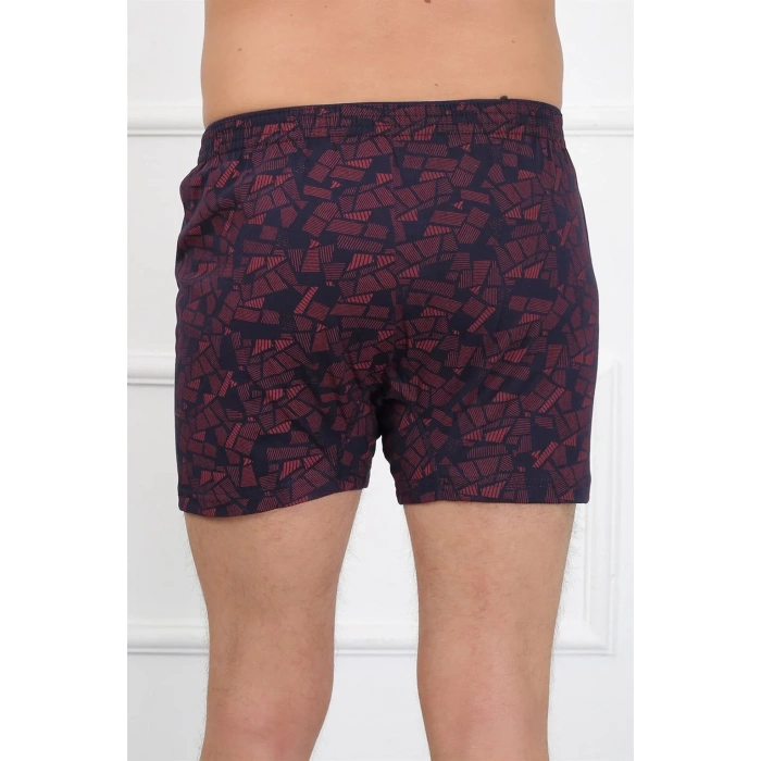 Moda Erkek Penye Boxer Bordo - Lacivert
