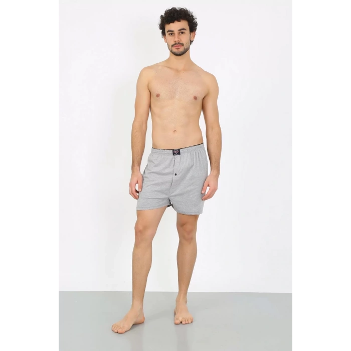 Moda Erkek Penye Boxer Gri