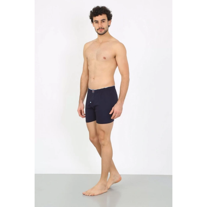 Moda Erkek Penye Boxer Lacivert
