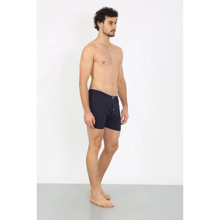 Moda Erkek Penye Boxer Lacivert