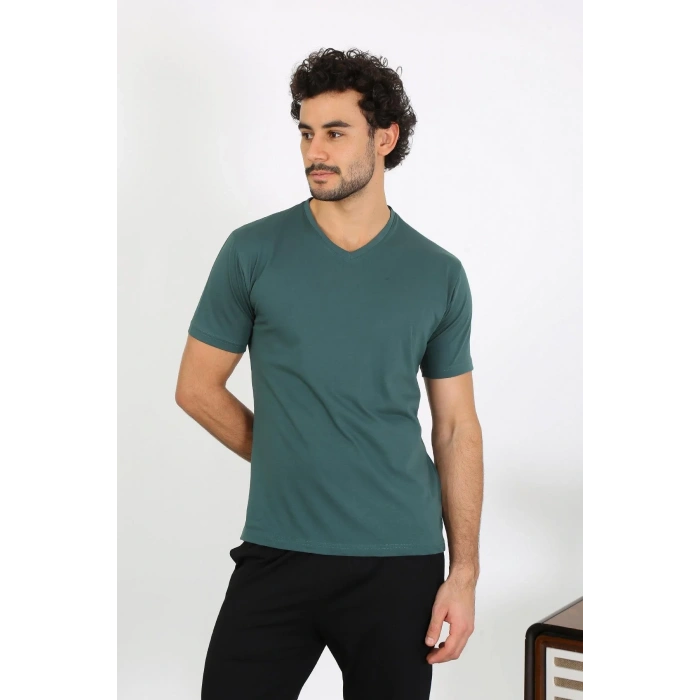 Moda Erkek Penye Petrol Rengi 3lü Pijama Takımı