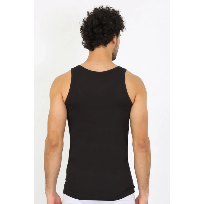 Moda Erkek Penye Siyah Atlet