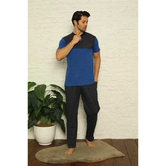 Moda Erkek Saks 3lü Pijama Takım