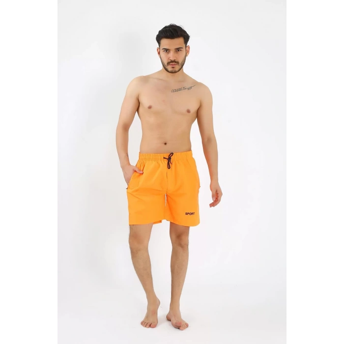 Moda Erkek Turuncu Deniz Şortu