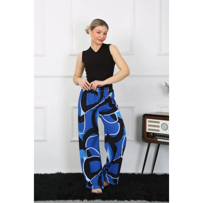 Moda Kadın Bol Paça Penye Saks Alt Üst Takım