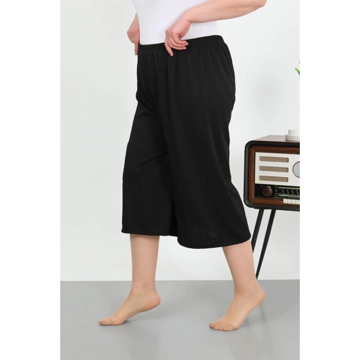 Moda Kadın Büyük Beden Bürümcük Kapri