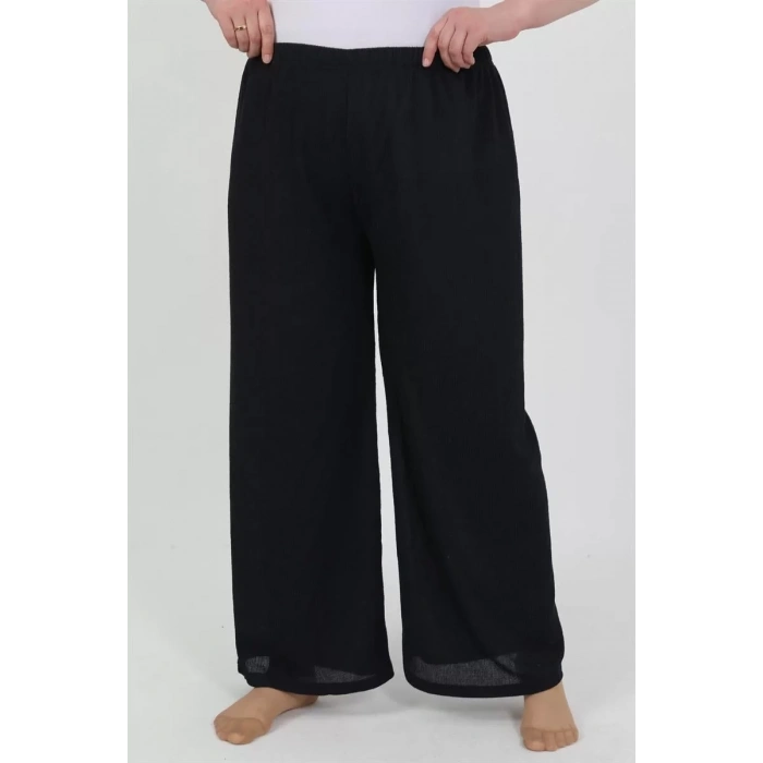 Moda Kadın Büyük Beden Bürümcük Pantolon Lacivert