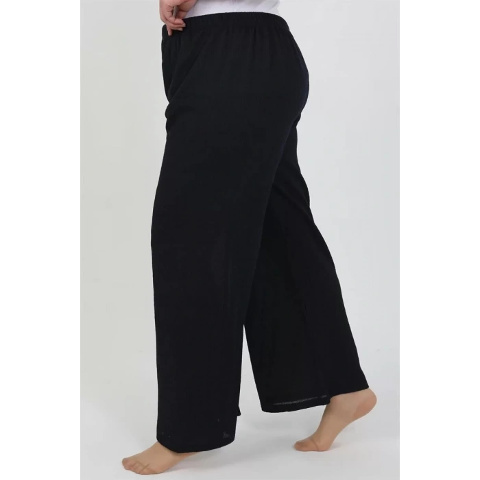 Moda Kadın Büyük Beden Bürümcük Pantolon Lacivert