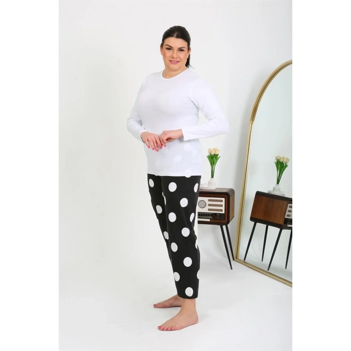 Moda Kadın Büyük Beden Tek Alt Pijama Siyah