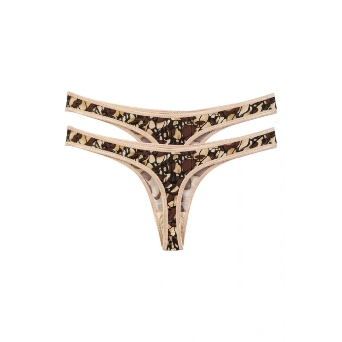Moda Kadın Desenli 2li Tanga Slip
