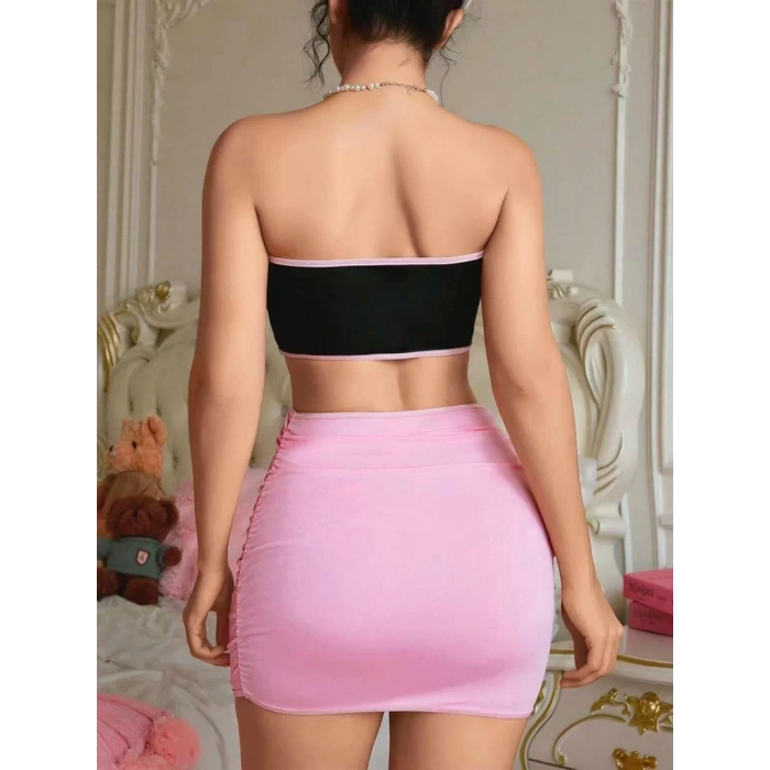 Moda Kadın Fantezi Kostüm Takım Pembe