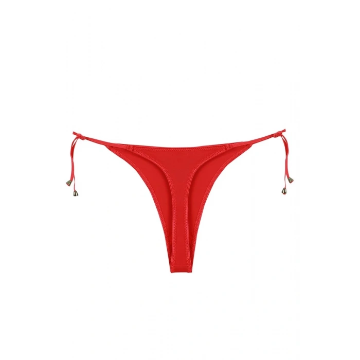 Moda Kadın Kırmızı Yandan Bağlamalı 2li Tanga Slip