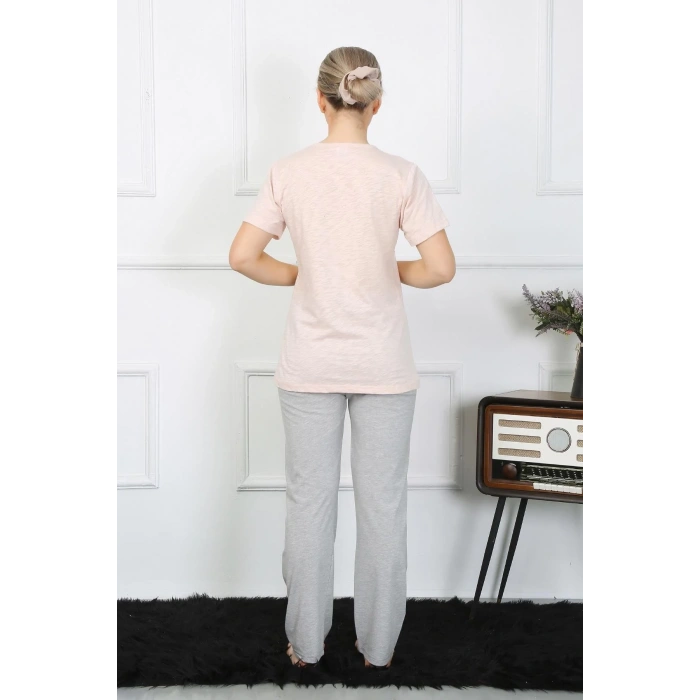 Moda Kadın Kısa Kol Penye Pijama Takım