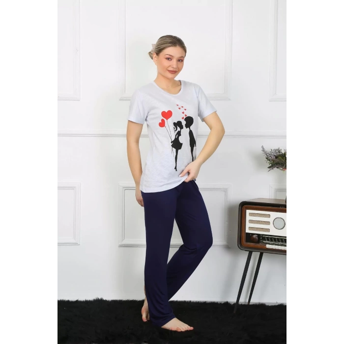 Moda Kadın Kısa Kol Penye Pİjama Takımı