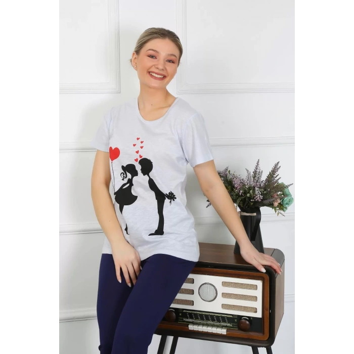 Moda Kadın Kısa Kol Penye Pİjama Takımı