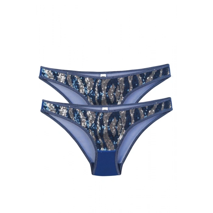 Moda Kadın Lacivert Payet Detaylı 2li Slip