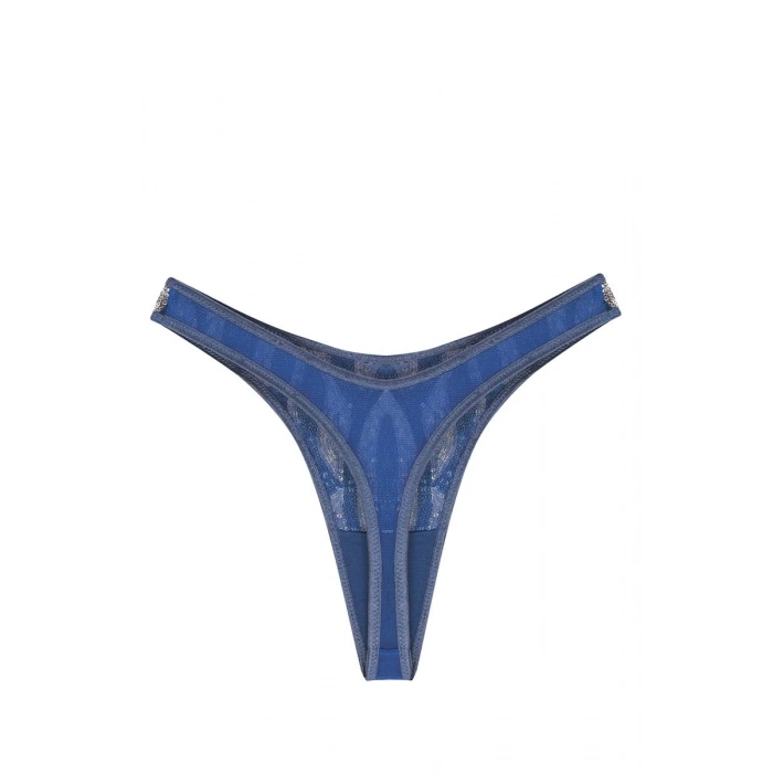 Moda Kadın Lacivert Payet Detaylı 2li Tanga Slip