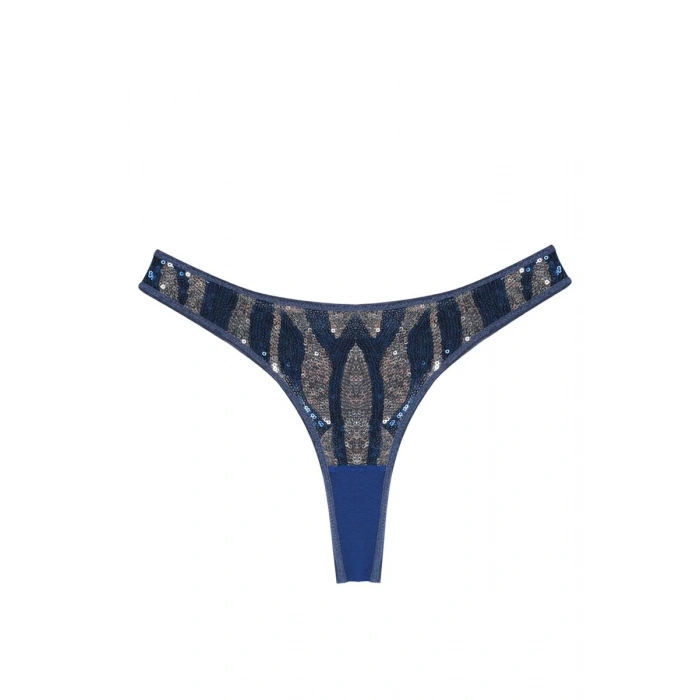 Moda Kadın Lacivert Payet Detaylı 2li Tanga Slip