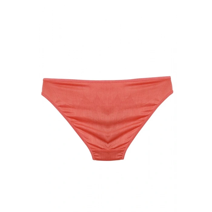 Moda Kadın Mercan Rengi Dantel Detaylı 2li Slip