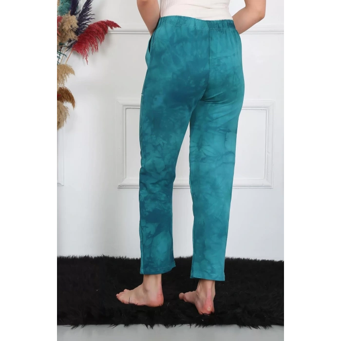 Moda Kadın Pamuk Cepli 3 İplik Alt Eşofman Turkuaz