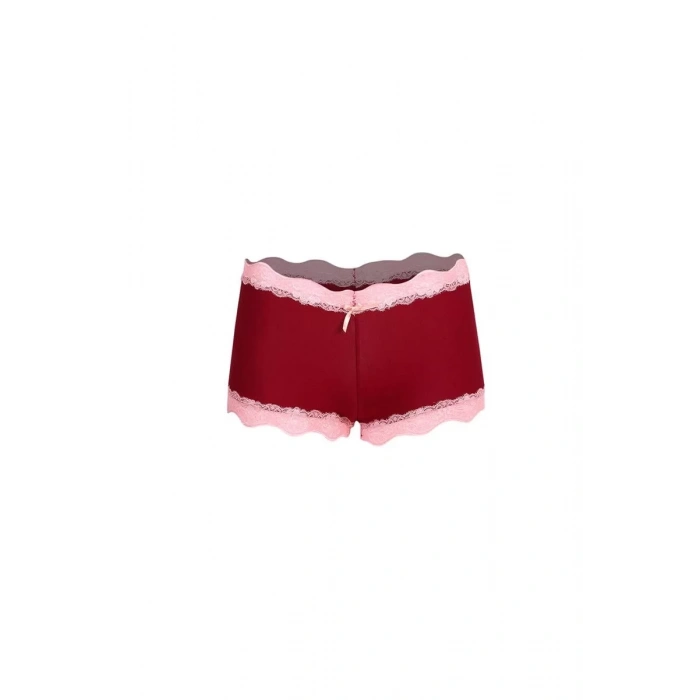 Moda Kadın Pamuklu 2li Boxer Bordo