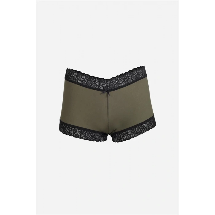 Moda Kadın Pamuklu 2li Boxer Haki