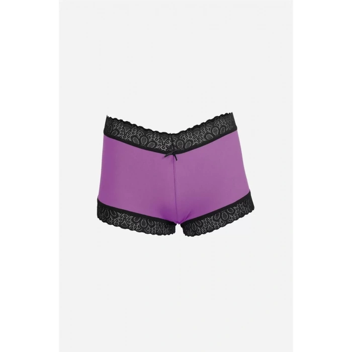 Moda Kadın Pamuklu 2li Boxer Mor
