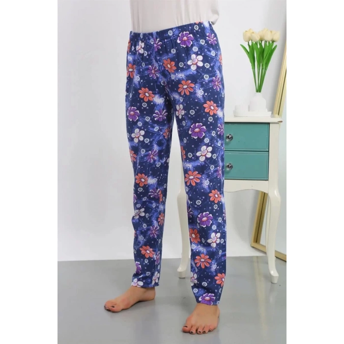 Moda Kadın Pamuklu Alt Pijama Lacivert