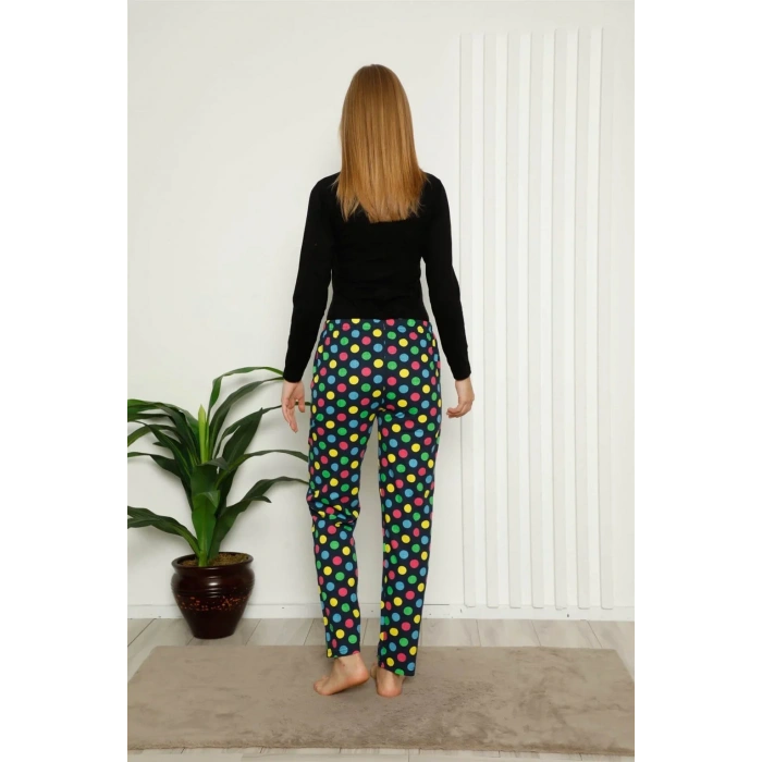 Moda Kadın Pamuklu Alt Pijama Lacivert