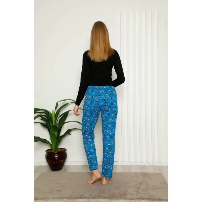 Moda Kadın Pamuklu Alt Pijama Saks