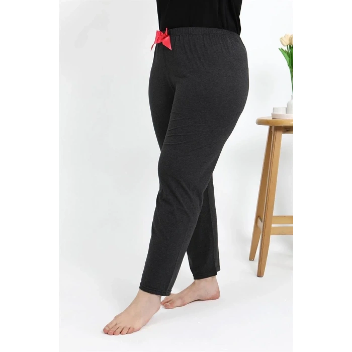 Moda Kadın Pamuklu Büyük Beden Alt Pijama Antrasit