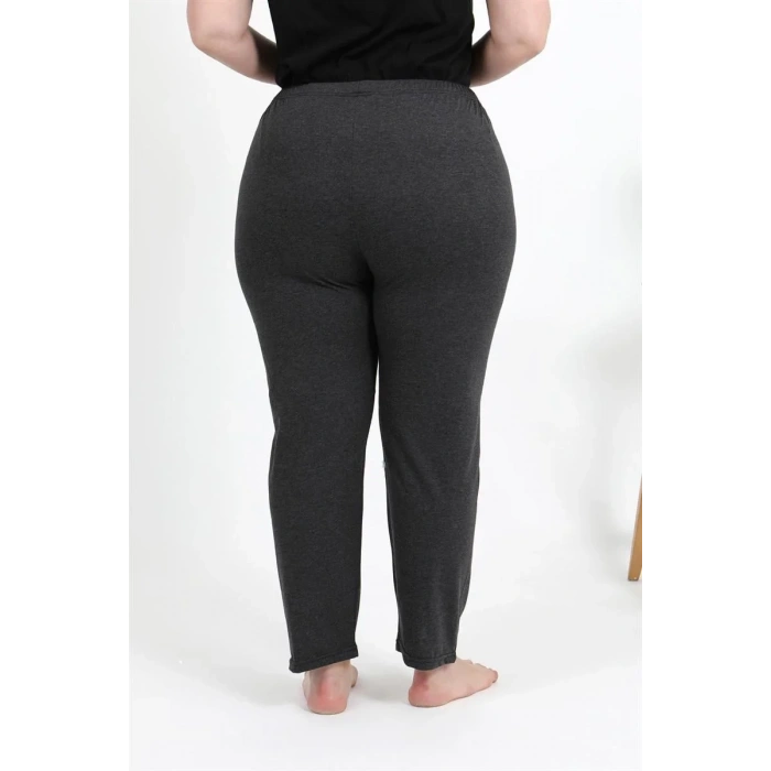 Moda Kadın Pamuklu Büyük Beden Alt Pijama Antrasit