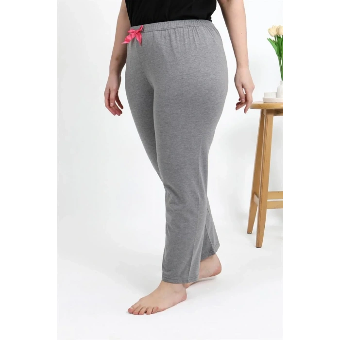 Moda Kadın Pamuklu Büyük Beden Alt Pijama Gri