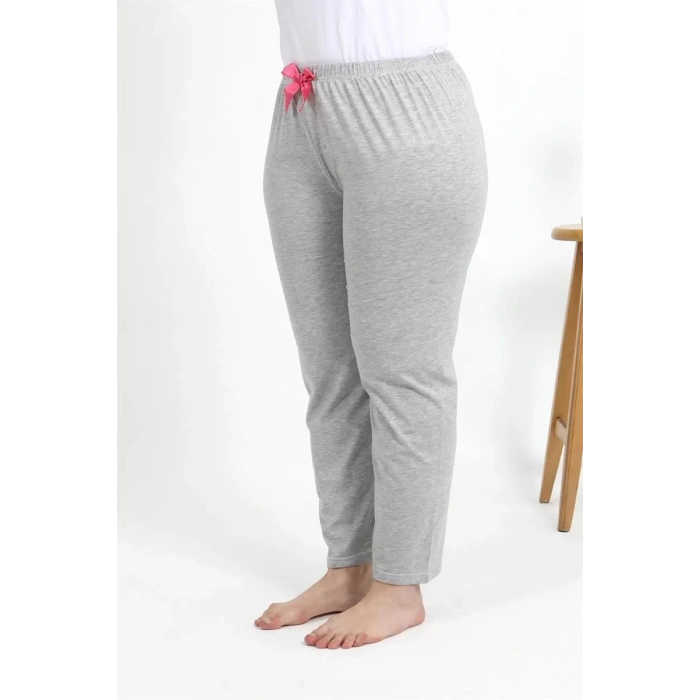 Moda Kadın Pamuklu Büyük Beden Alt Pijama Gri