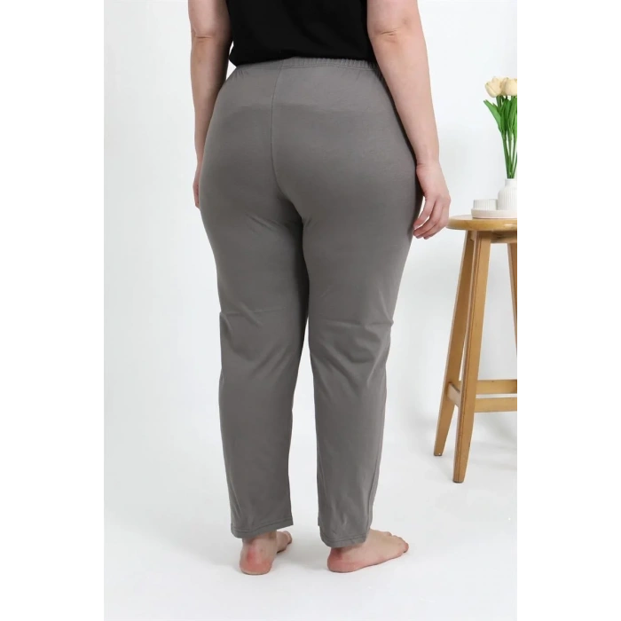 Moda Kadın Pamuklu Büyük Beden Alt Pijama Vizon